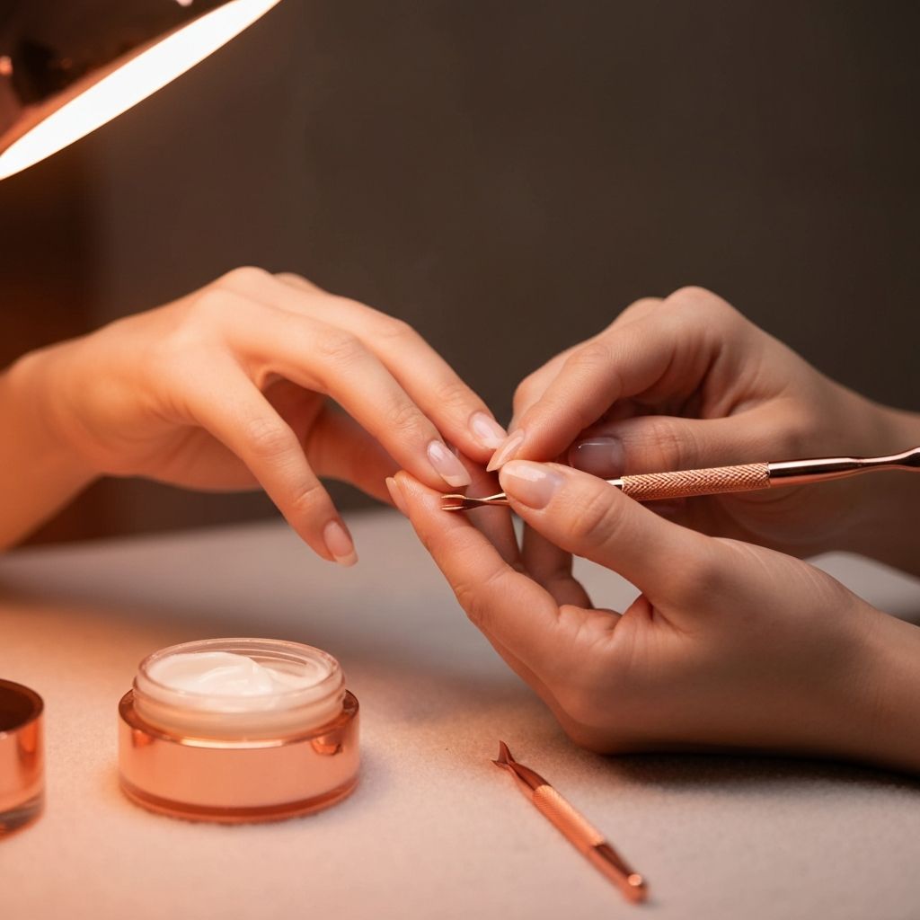 Luxury Regina Nails salon interior with elegant modern cream aesthetic